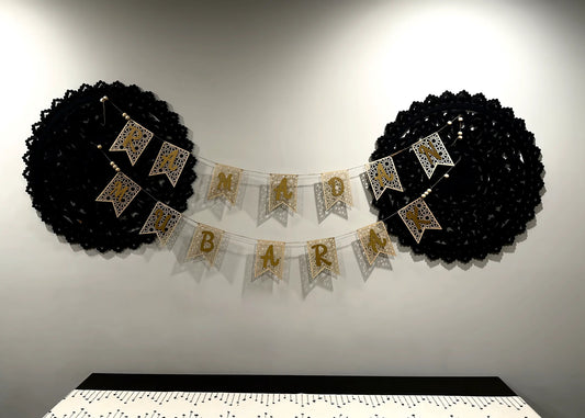 2 Pcs Wooden Ramadan Mubarak Banner