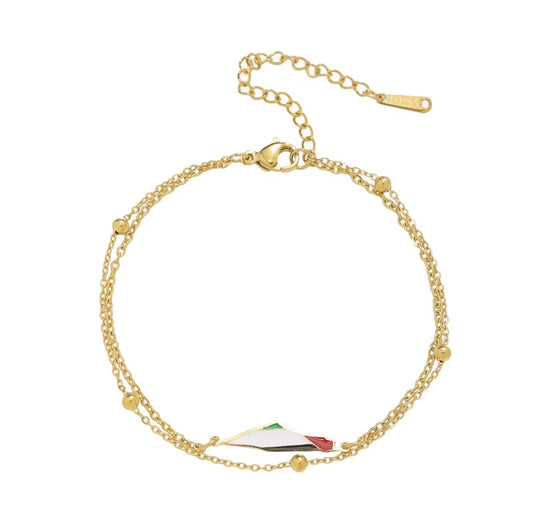 Palestine Map Bracelet – Gold & Silver Plated