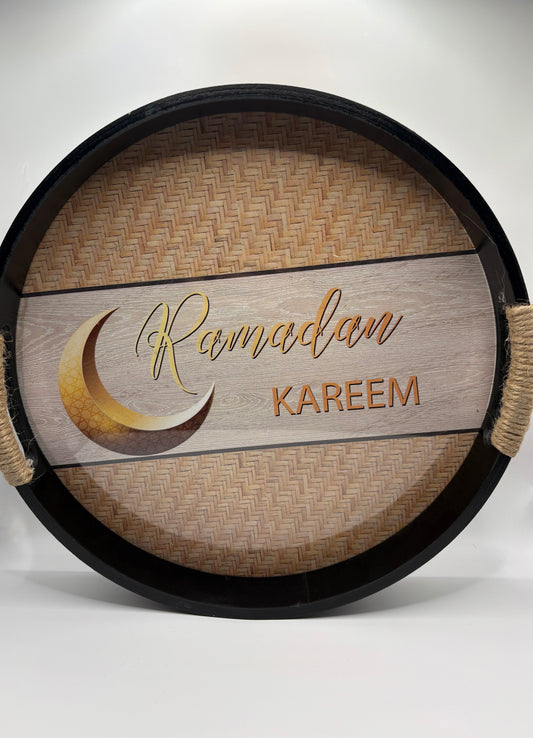 Ramadan Kareem Wooden Serving Trays – Beige or Black