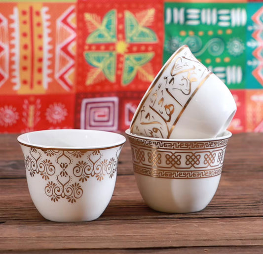 Arabic Ceramic Coffee Cups – Set of 8