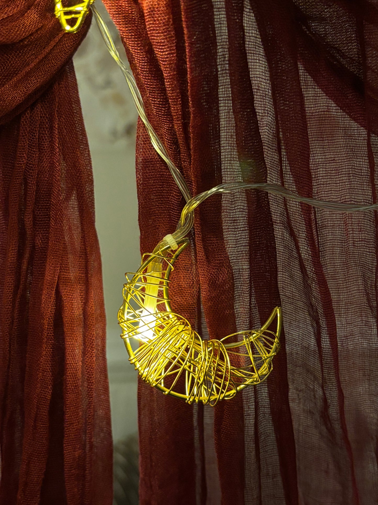 Star and Crescent Gold Ramadan String Light – Battery Operated