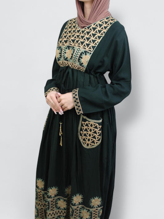 Women's Black Abaya With Pattern