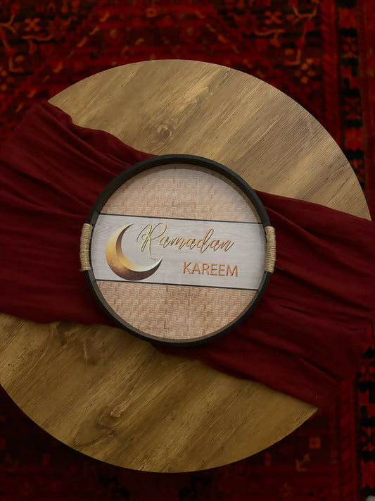 Ramadan Kareem Wooden Serving Trays – Beige or Black