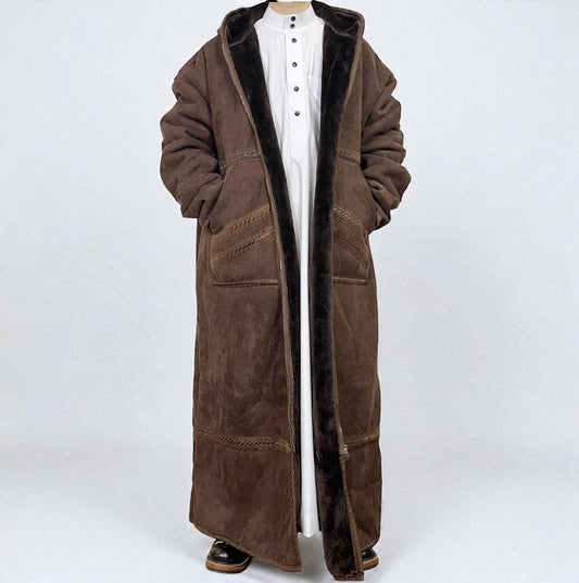 Brown Khaleeji Moroccan Farwa / Winter Coat with Hood
