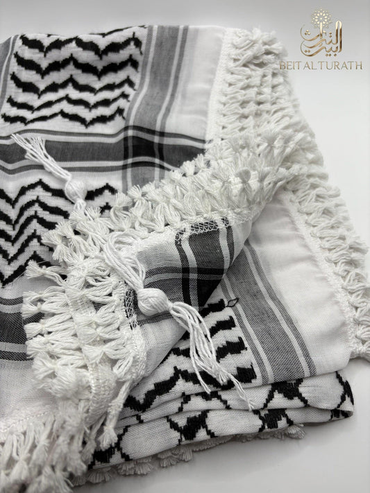 Palestinian Black & White kuffiyah