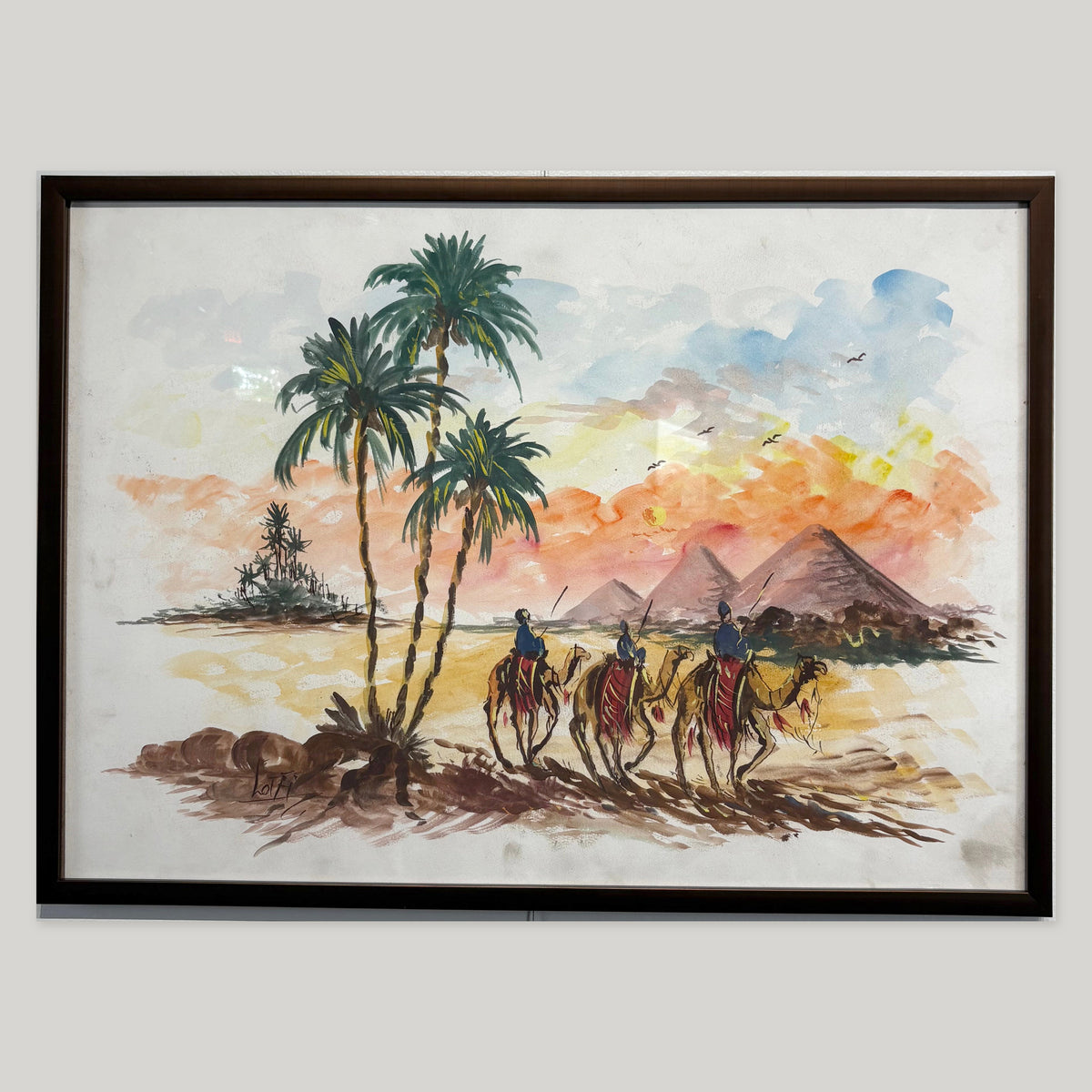 Three Camels Canvas Wall Art by Lotfi