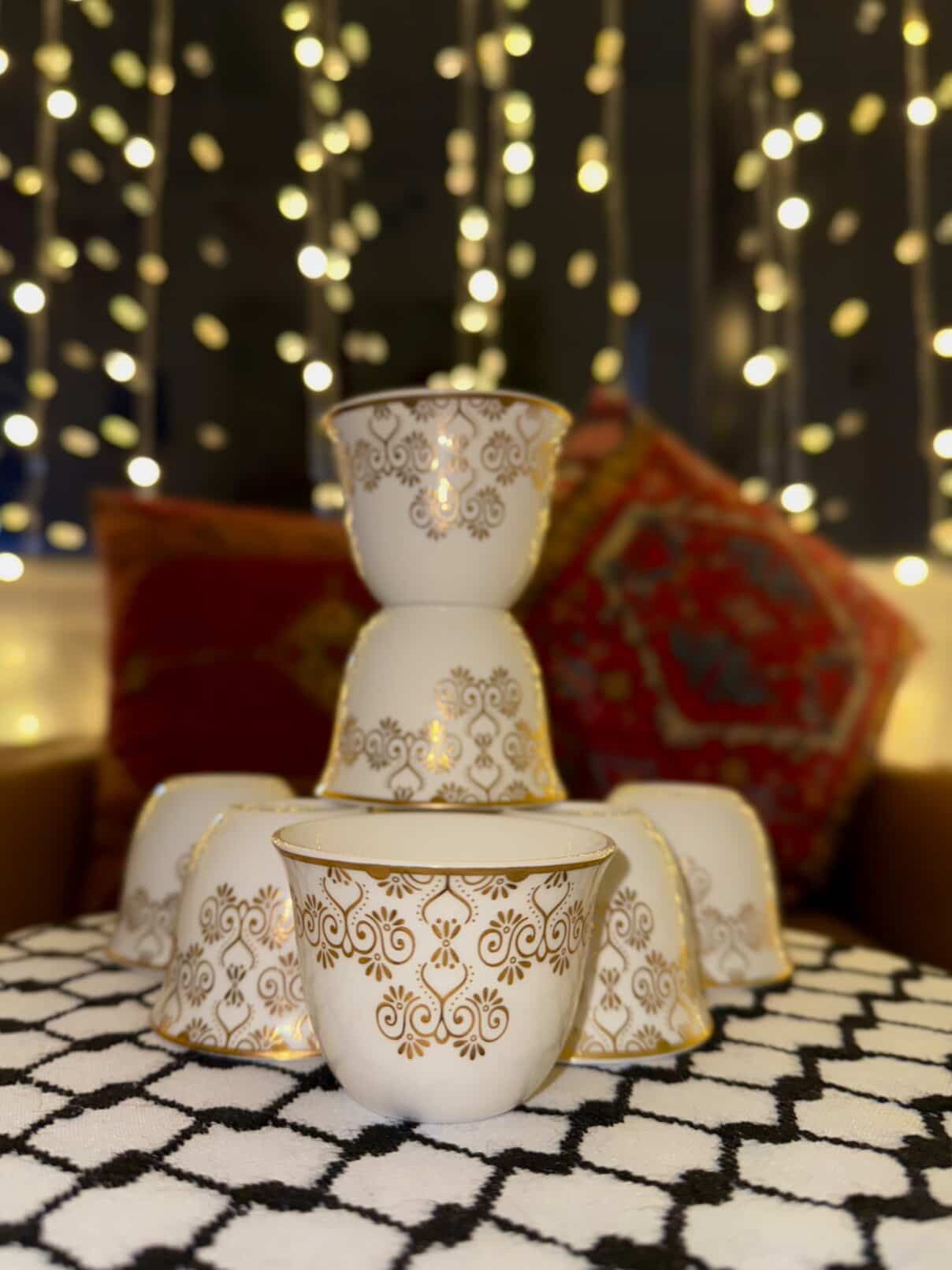 Arabic Ceramic Coffee Cups – Set of 8