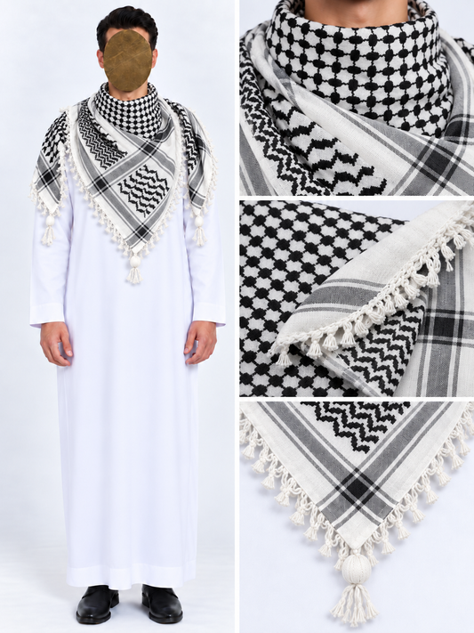 Palestinian Black & White kuffiyah