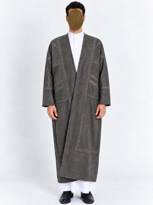 Grey Khaleeji Moroccan Farwa  – No Hood