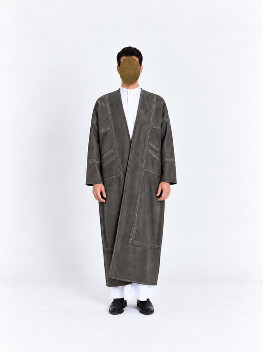 Grey Khaleeji Moroccan Farwa  – No Hood