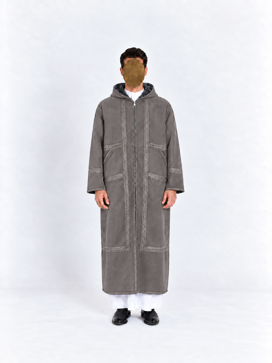 Gray Khaleeji Moroccan Farwa