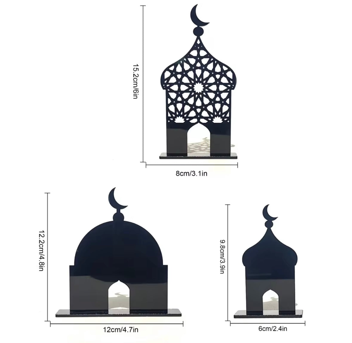3-Piece Islamic Mosque Acrylic Decor Set