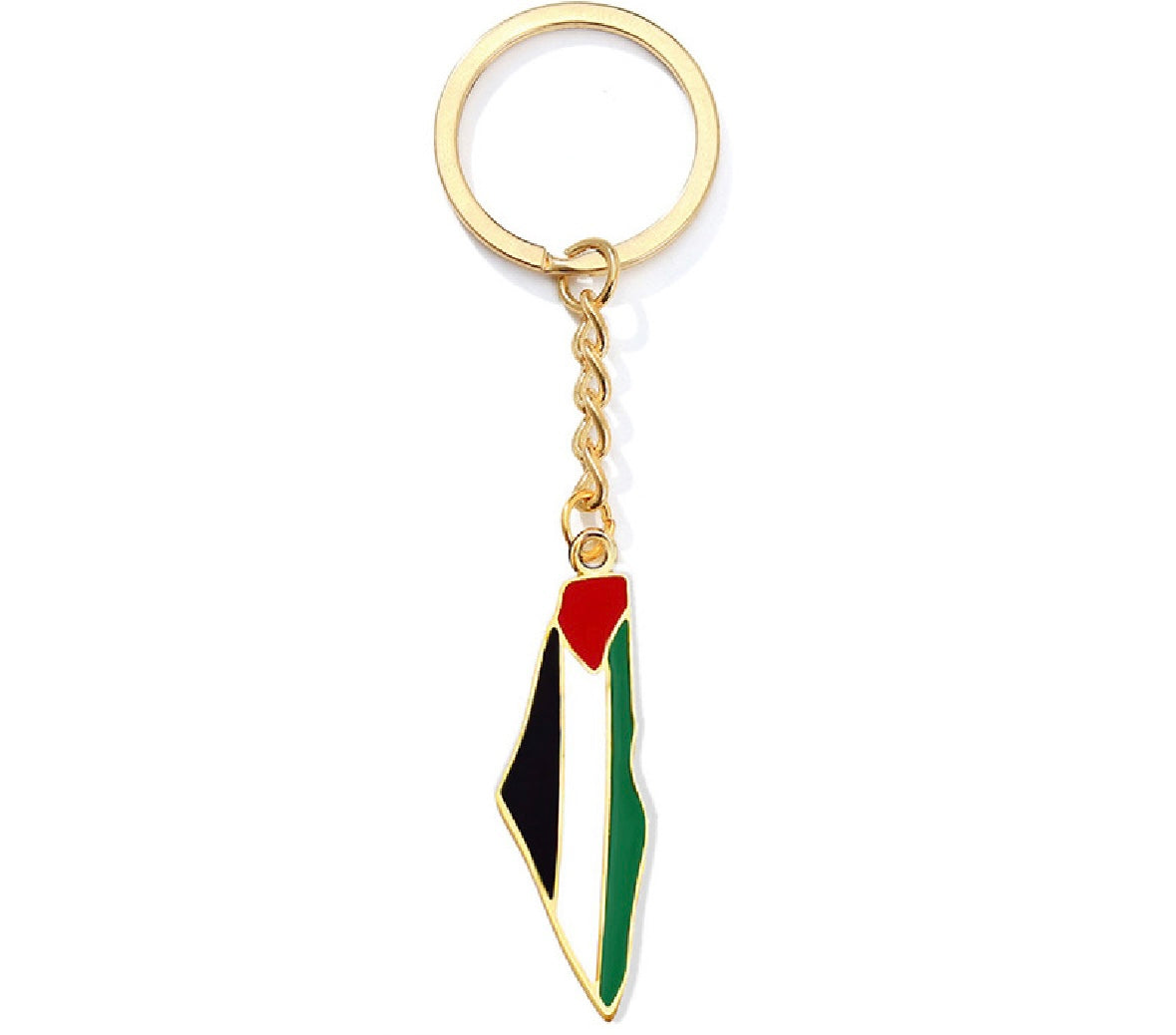 Palestine Map Keychain – Metal Flag Design