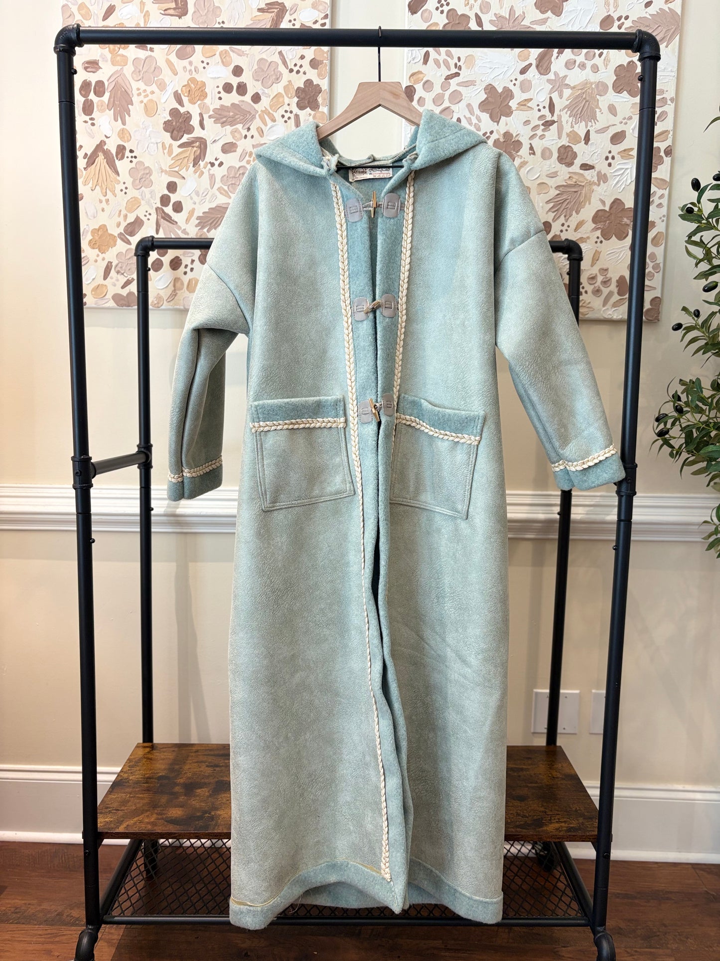 Women's Light Blue Khaleeji Farwa/Abaya with Hood - Warm Winter Coat