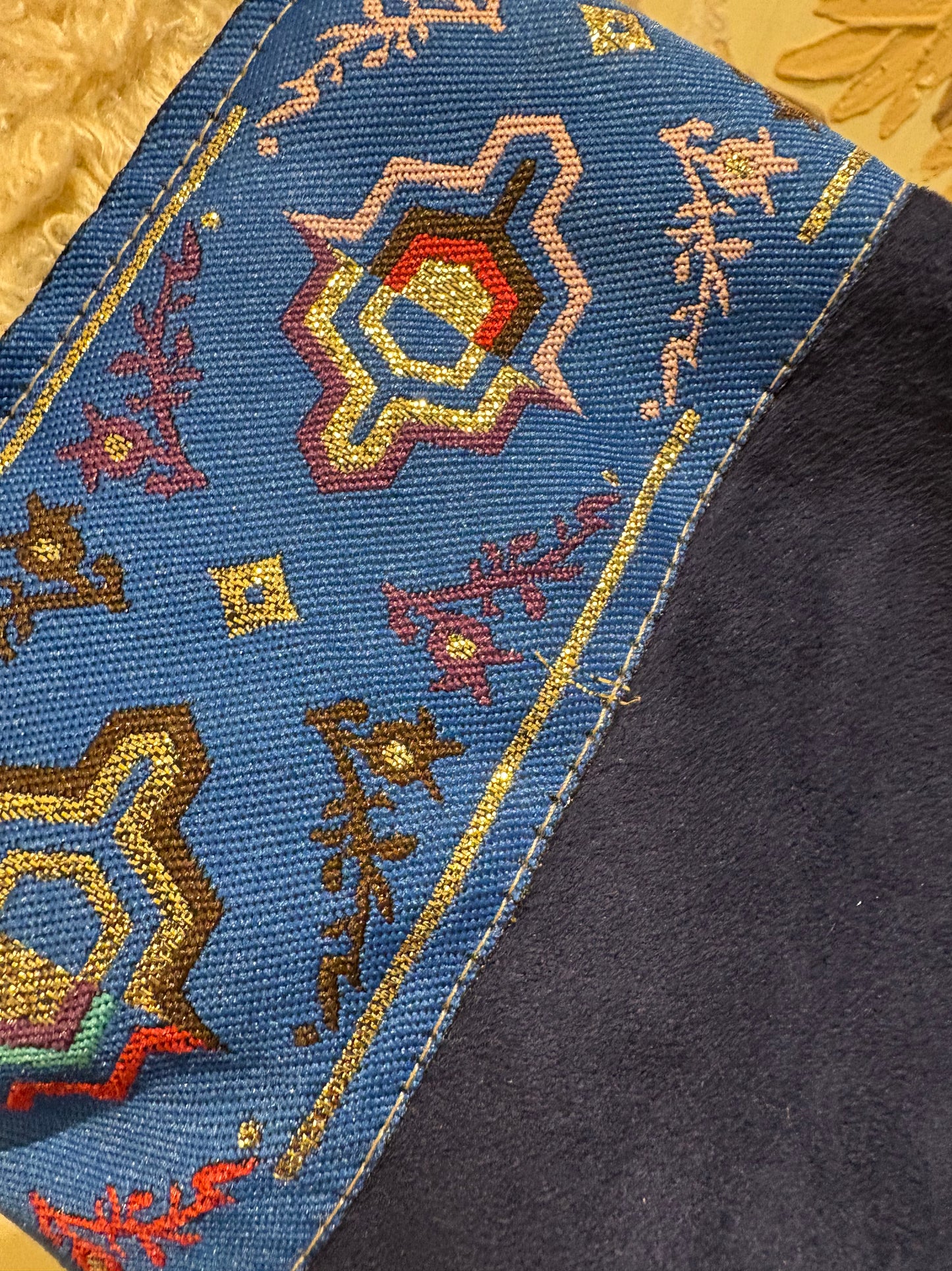 Women's Blue Khaleeji Farwa/Abaya with Embroidery and Hood - Warm Winter Coat