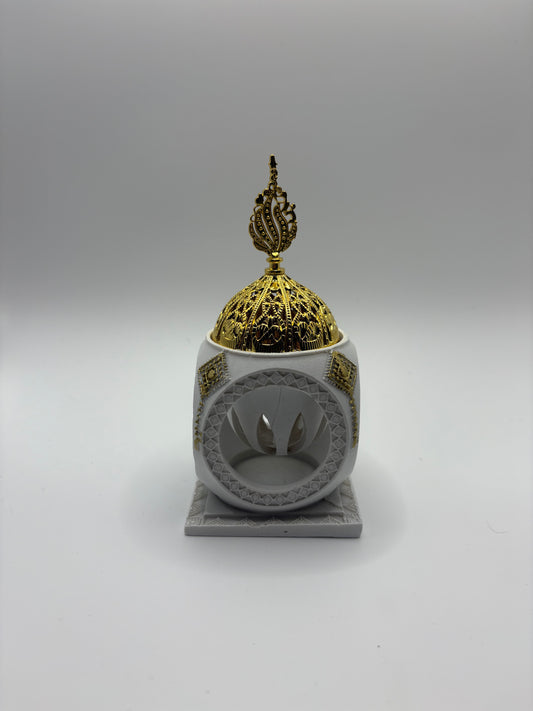 White and Gold Bakhoor Incense Holder