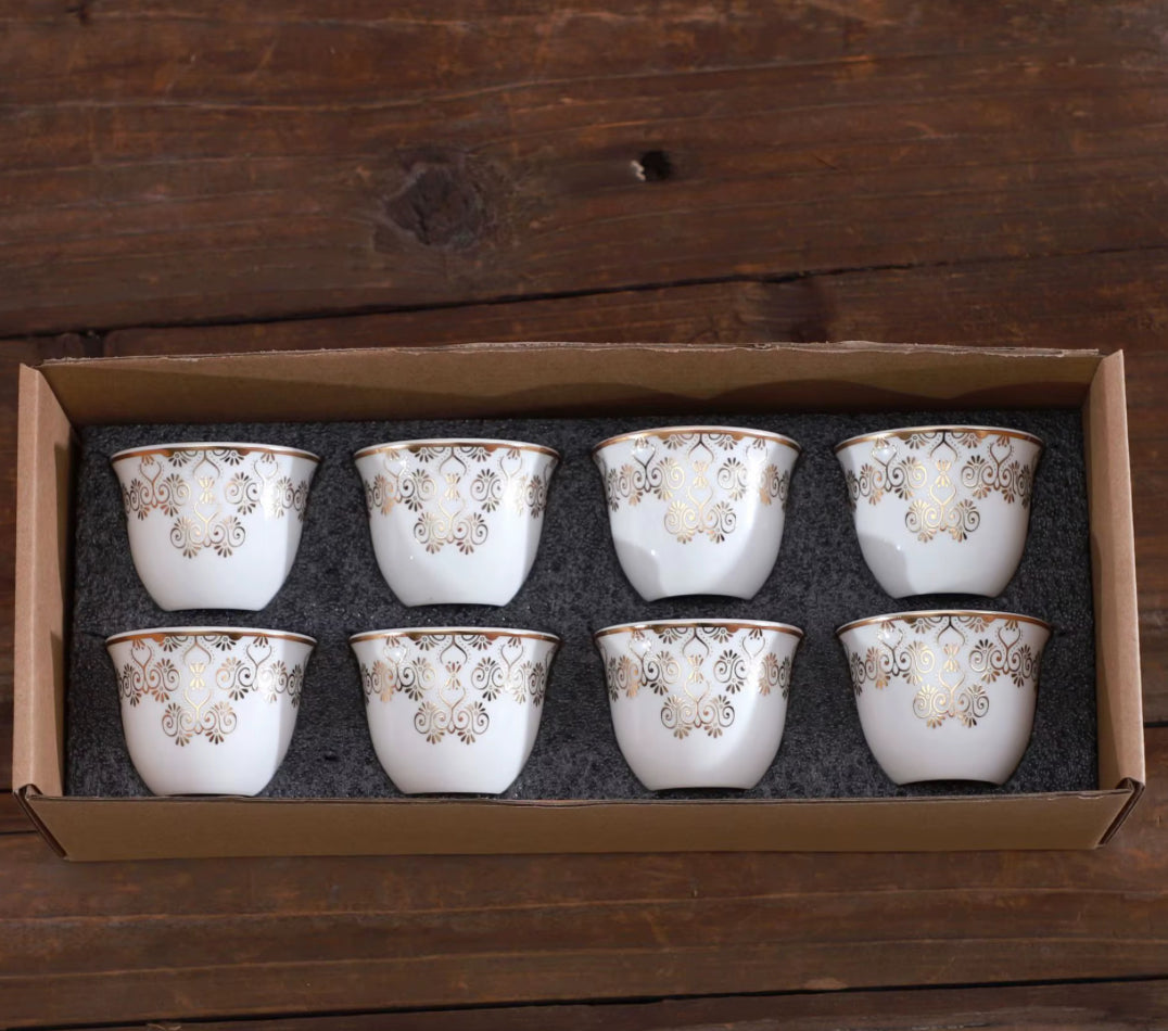 Arabic Ceramic Coffee Cups – Set of 8