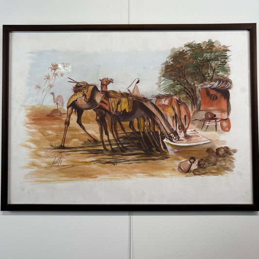 Canvas Poster of Camels by Lotfi