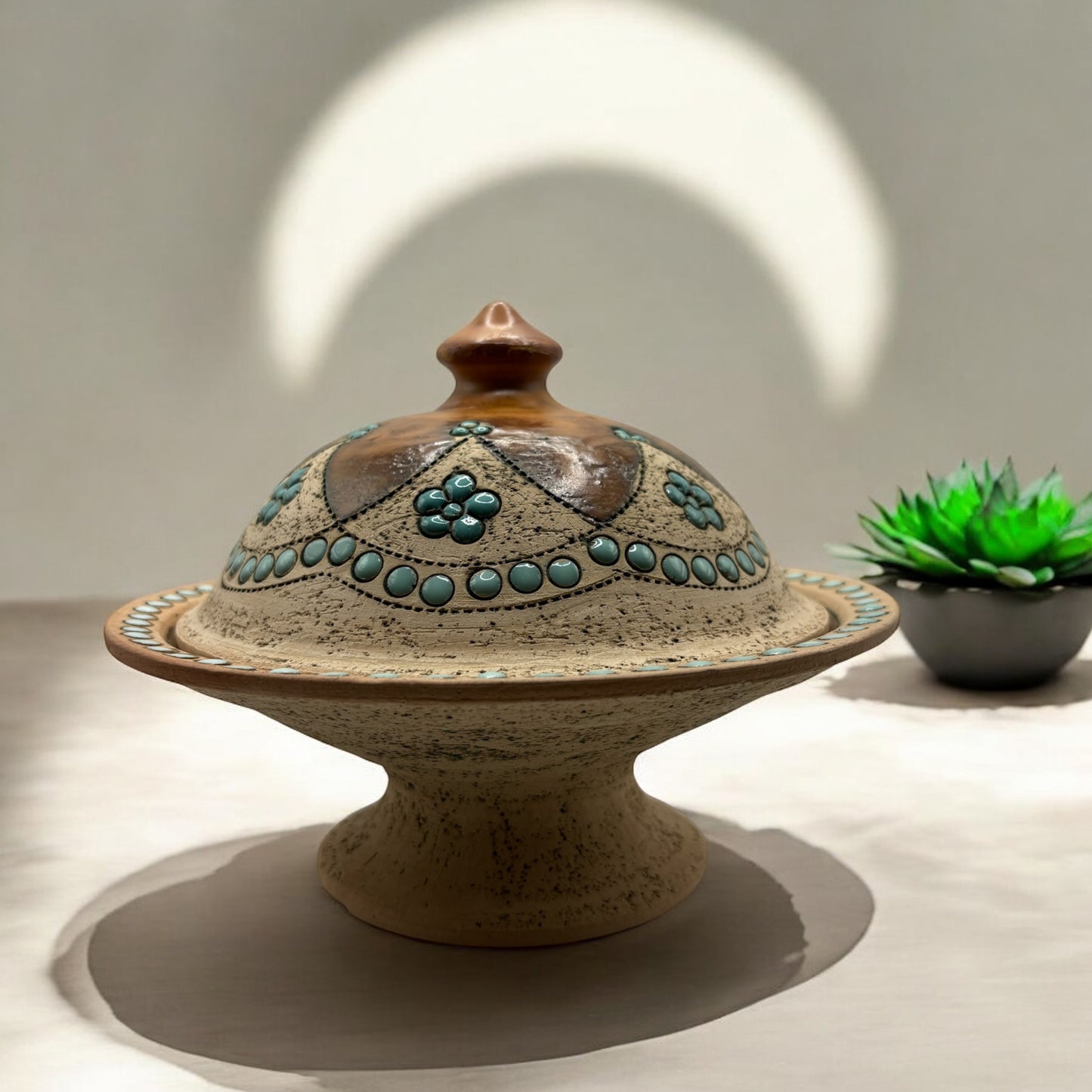 Beit Al-Turath Decorative Serving Ceramic Bowl with Lid