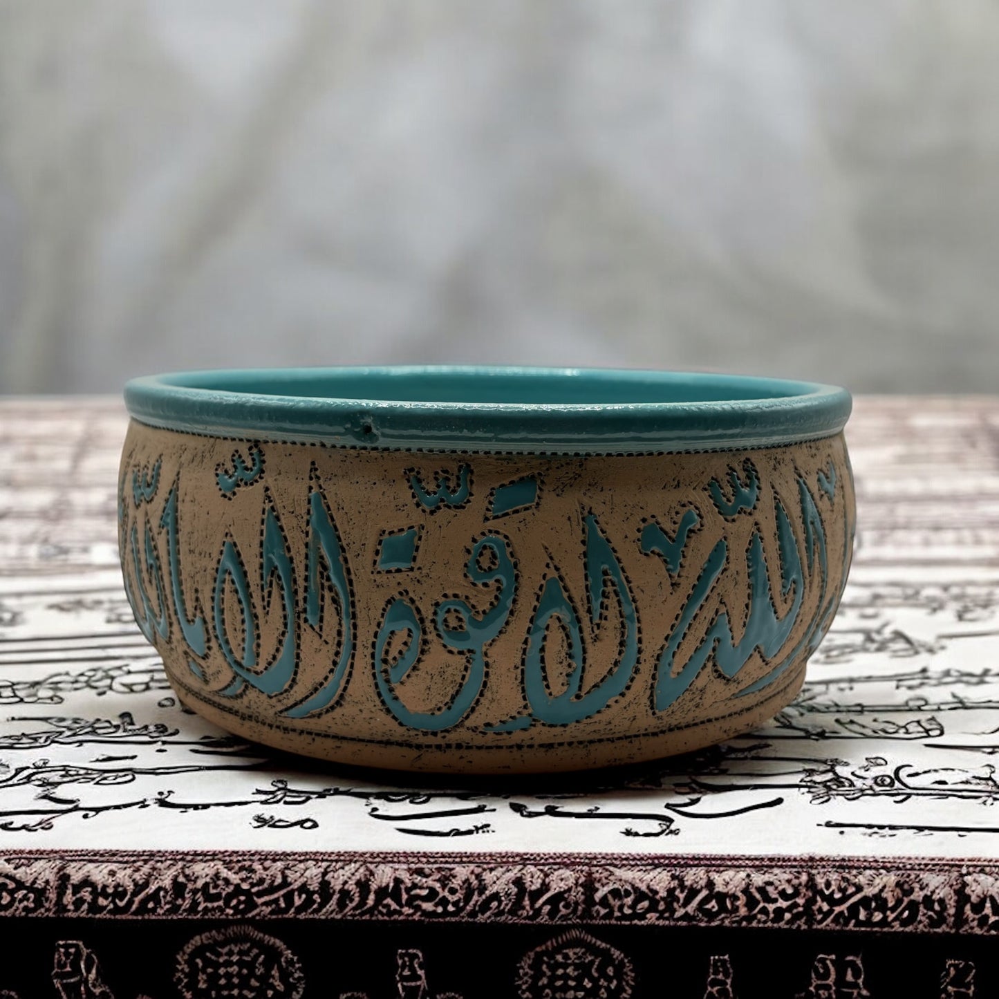 Beit Al-Turath Ceramic Serving Bowl with Arabic Calligraphy - Large Size