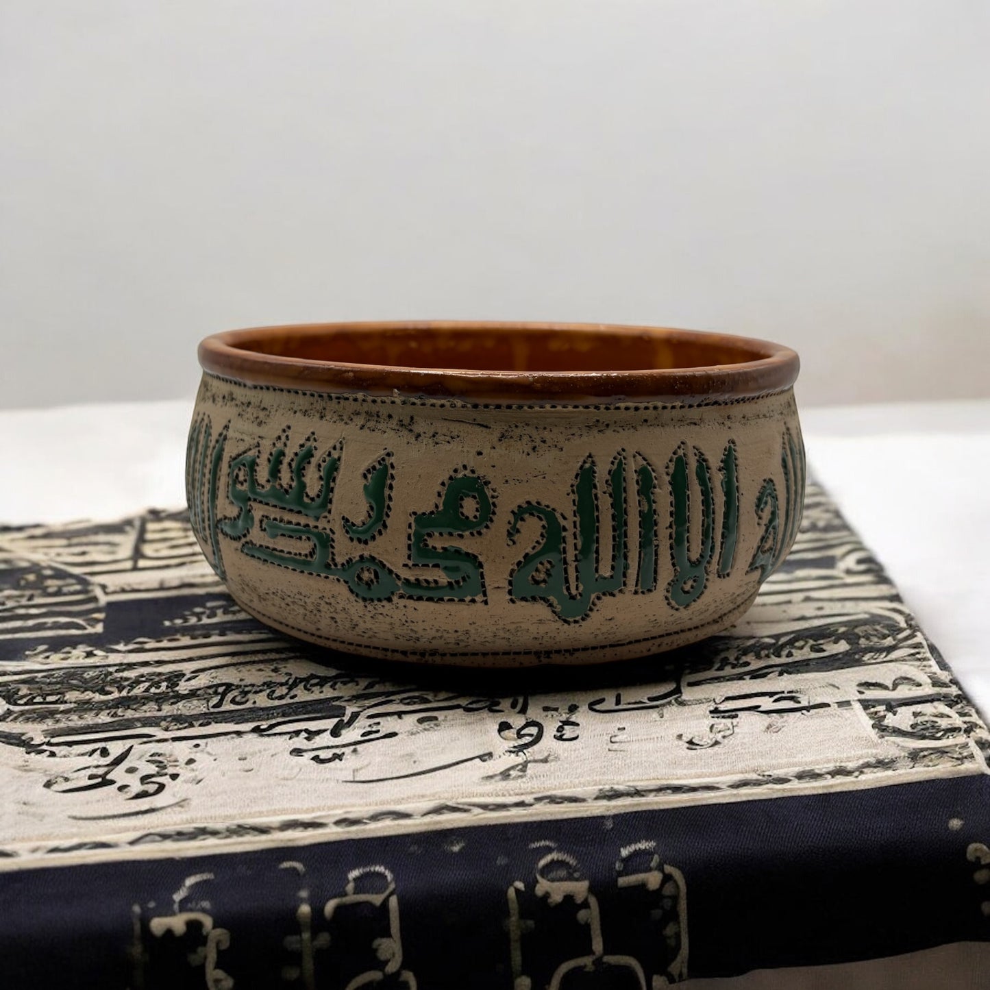 Beit Al-Turath Ceramic Serving Bowl with Arabic Calligraphy - Large Size