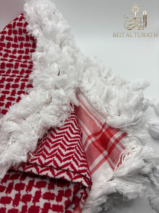 Red and White Shemagh/Hatta – Winter Thick