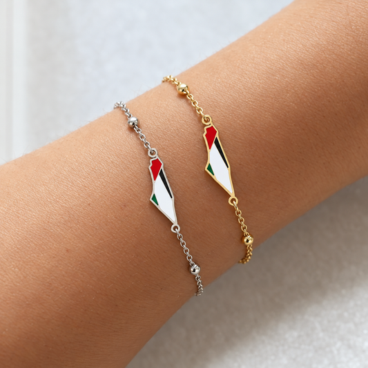 Palestine Map Bracelet – Gold & Silver Plated