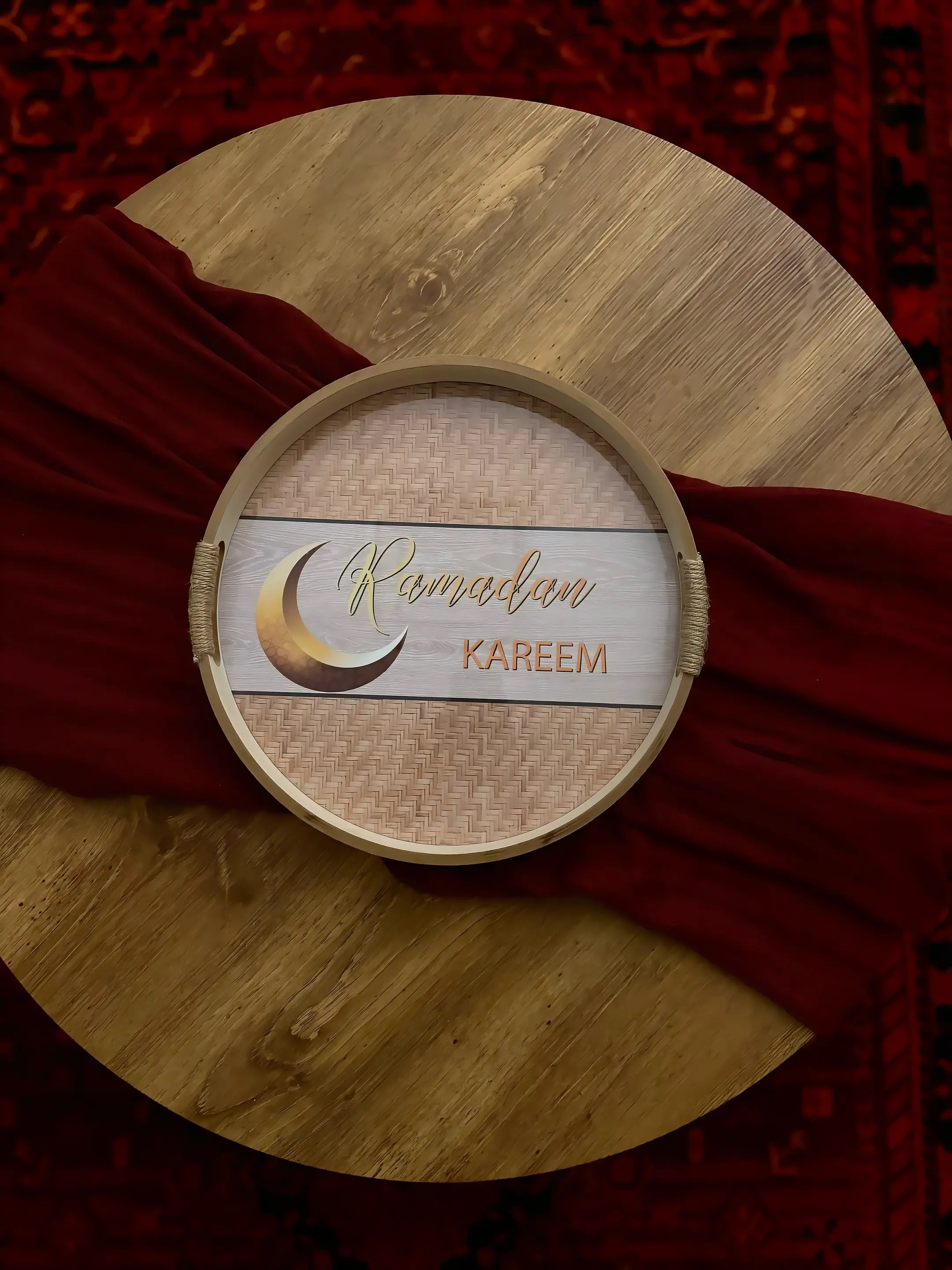 Ramadan Kareem Wooden Serving Trays – Beige or Black