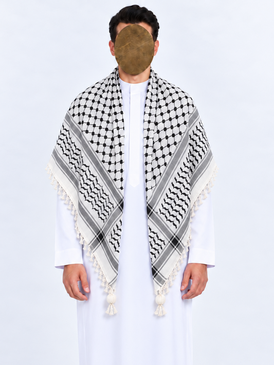 Palestinian Black & White kuffiyah