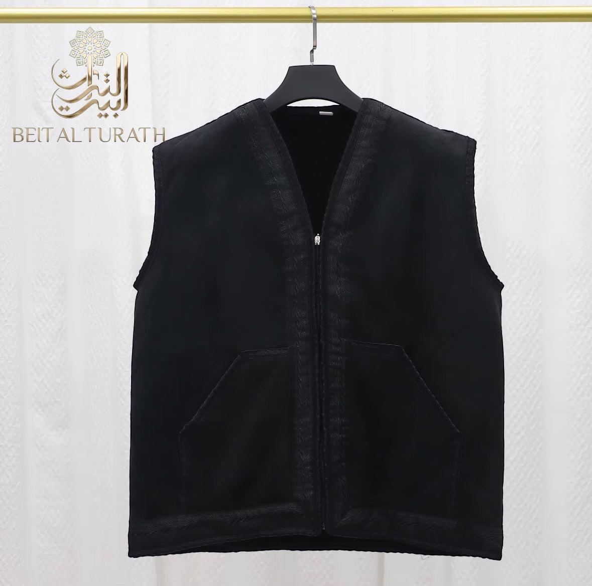 Premium Suede Khaleeji Farwa Vest – Unisex Winter Wear