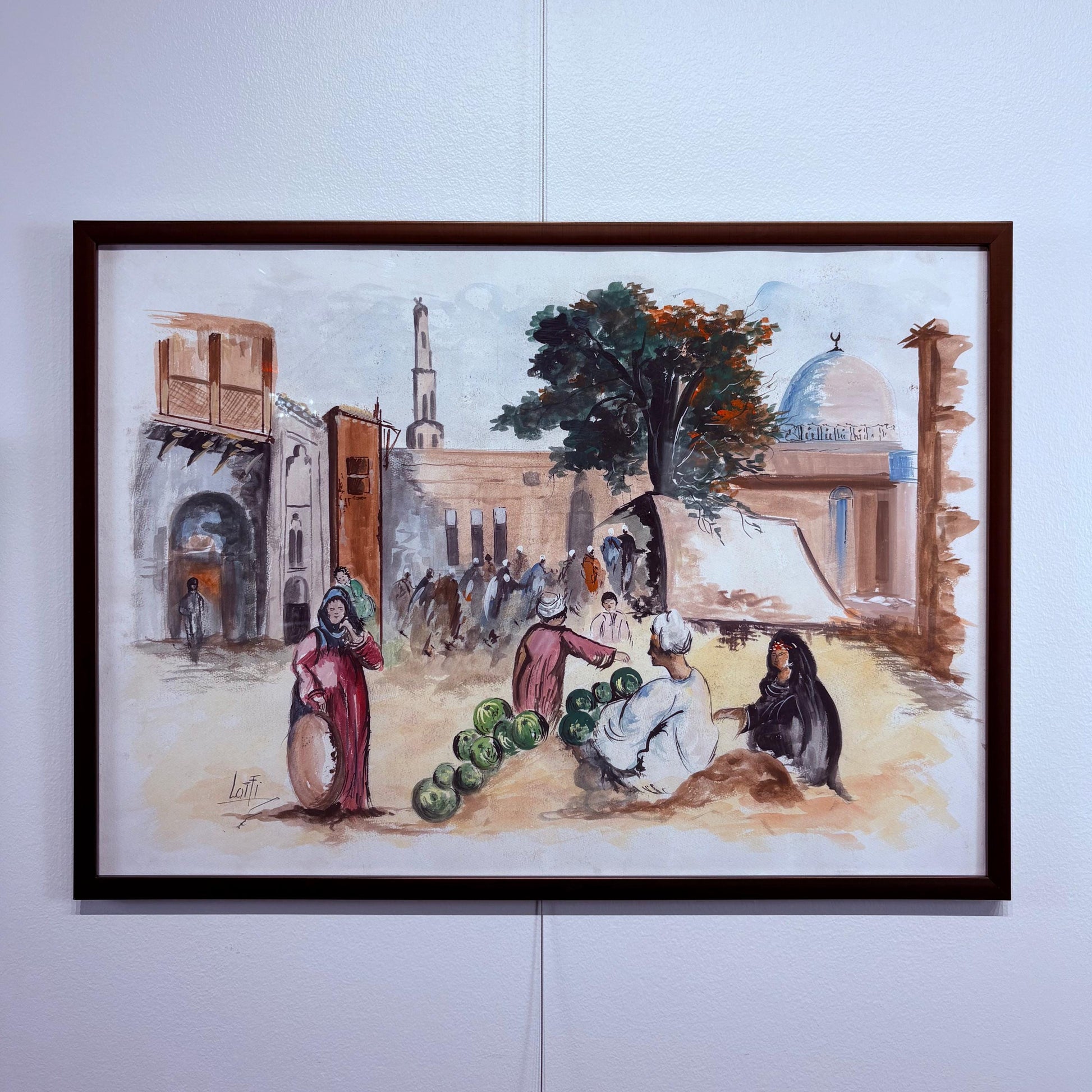 Canvas Poster of a Trader Selling Watermelon by Lotfi
