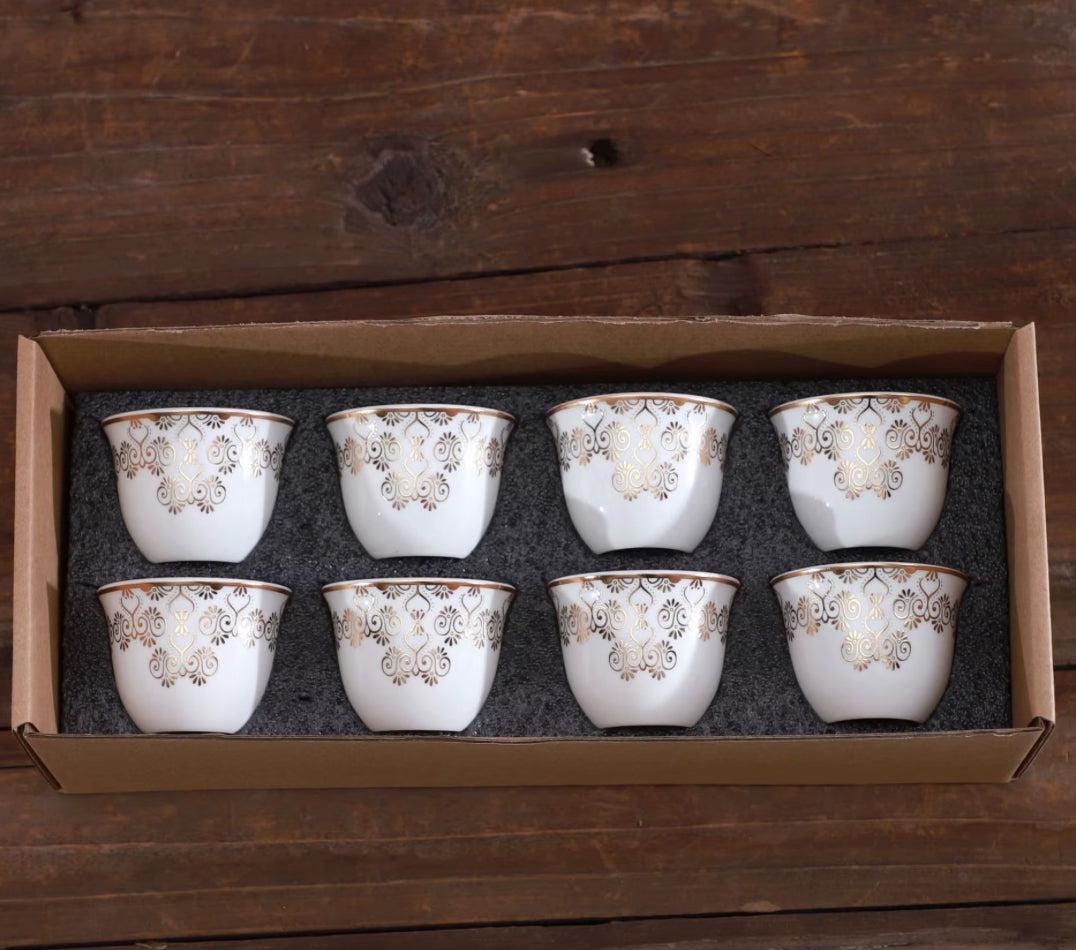 Arabic Ceramic Coffee Cups – Set of 8