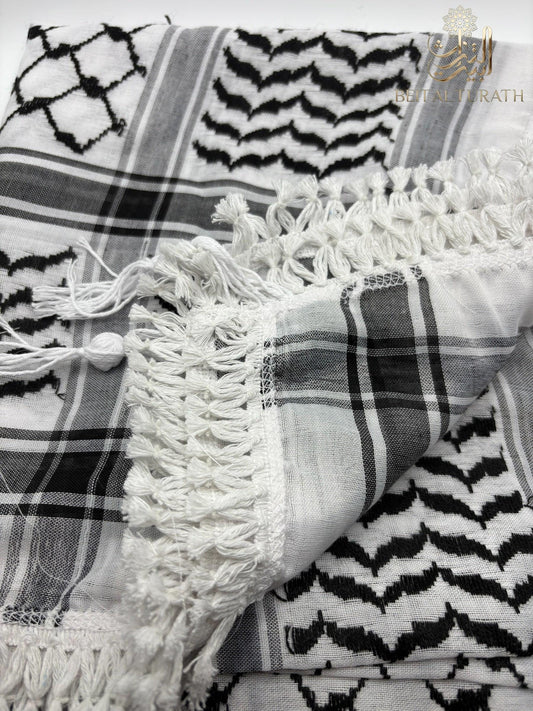 Palestinian Black & White kuffiyah