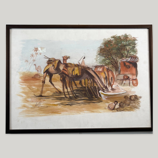 Camels Canvas Wall Art by Lotfi