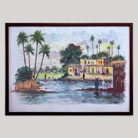 Palm Trees by the Water Canvas Wall Art by Lotfi