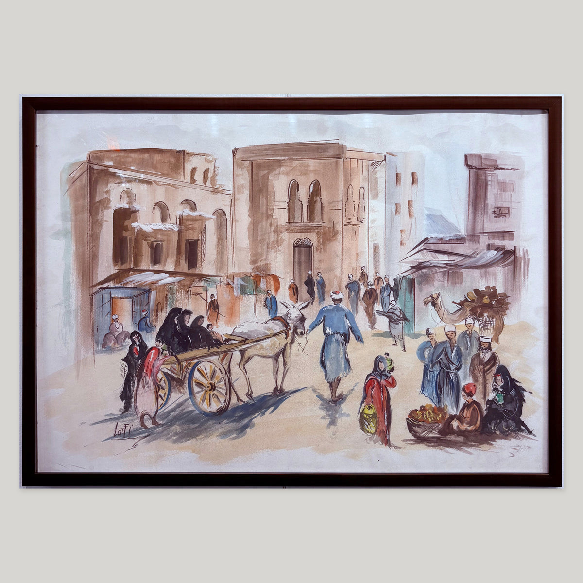 Village Market Canvas Wall Art by Lotfi