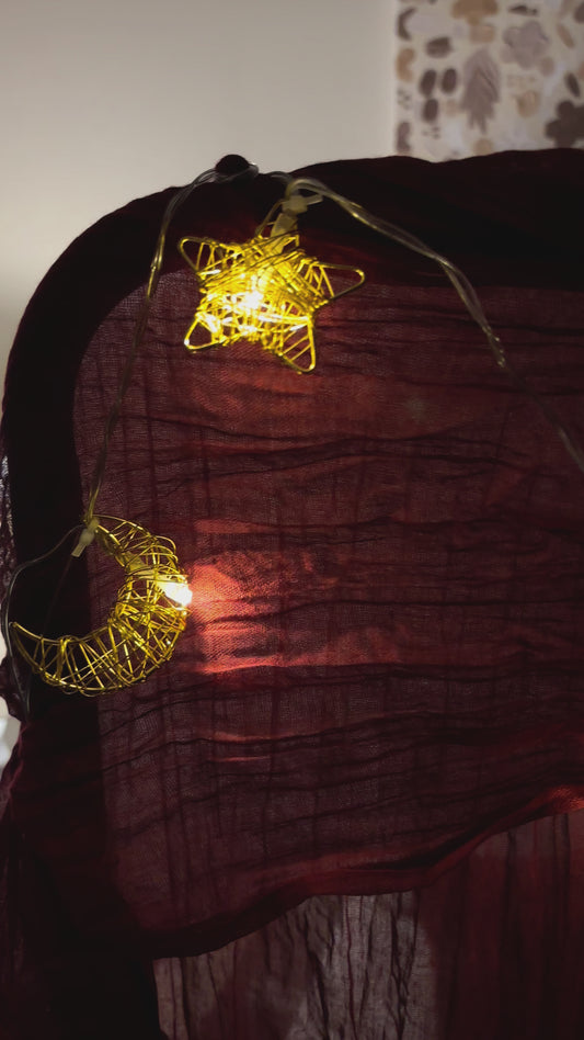 Star and Crescent Gold Ramadan String Light – Battery Operated